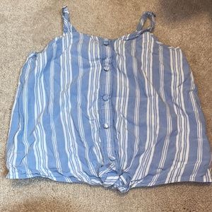 ABERCROMBIE KIDS Blue striped tank top